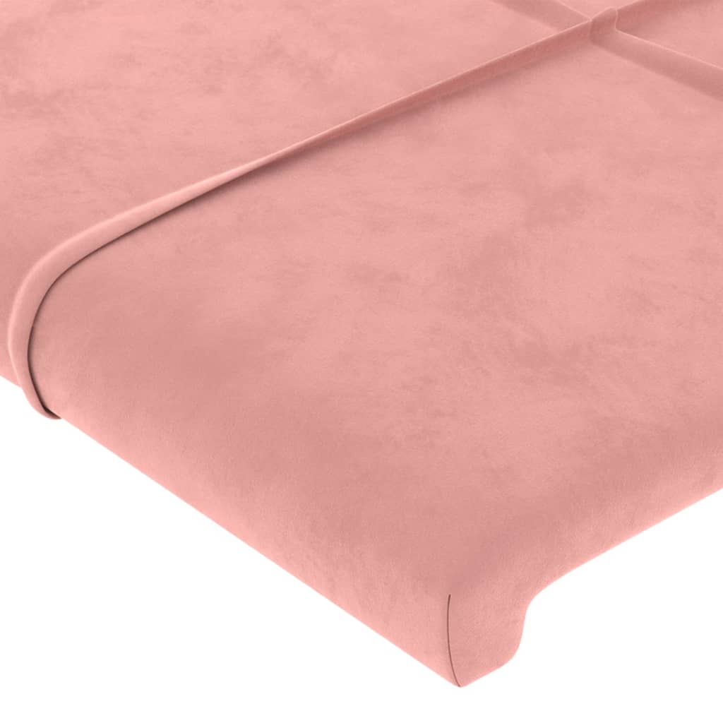 vidaXL Tête de lit à LED Rose 100x5x118/128 cm Velours