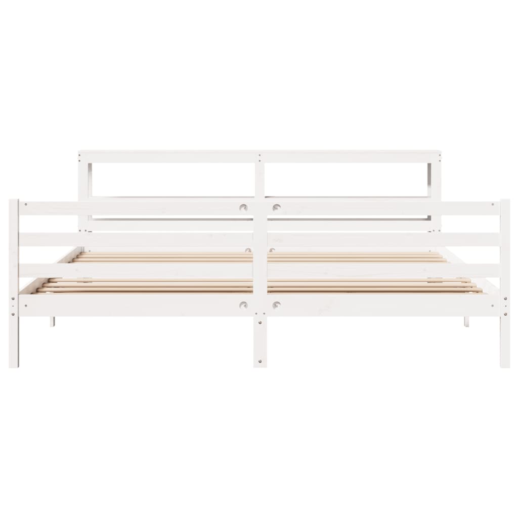 vidaXL Cadre de lit sans matelas blanc 180x200 cm bois massif de pin