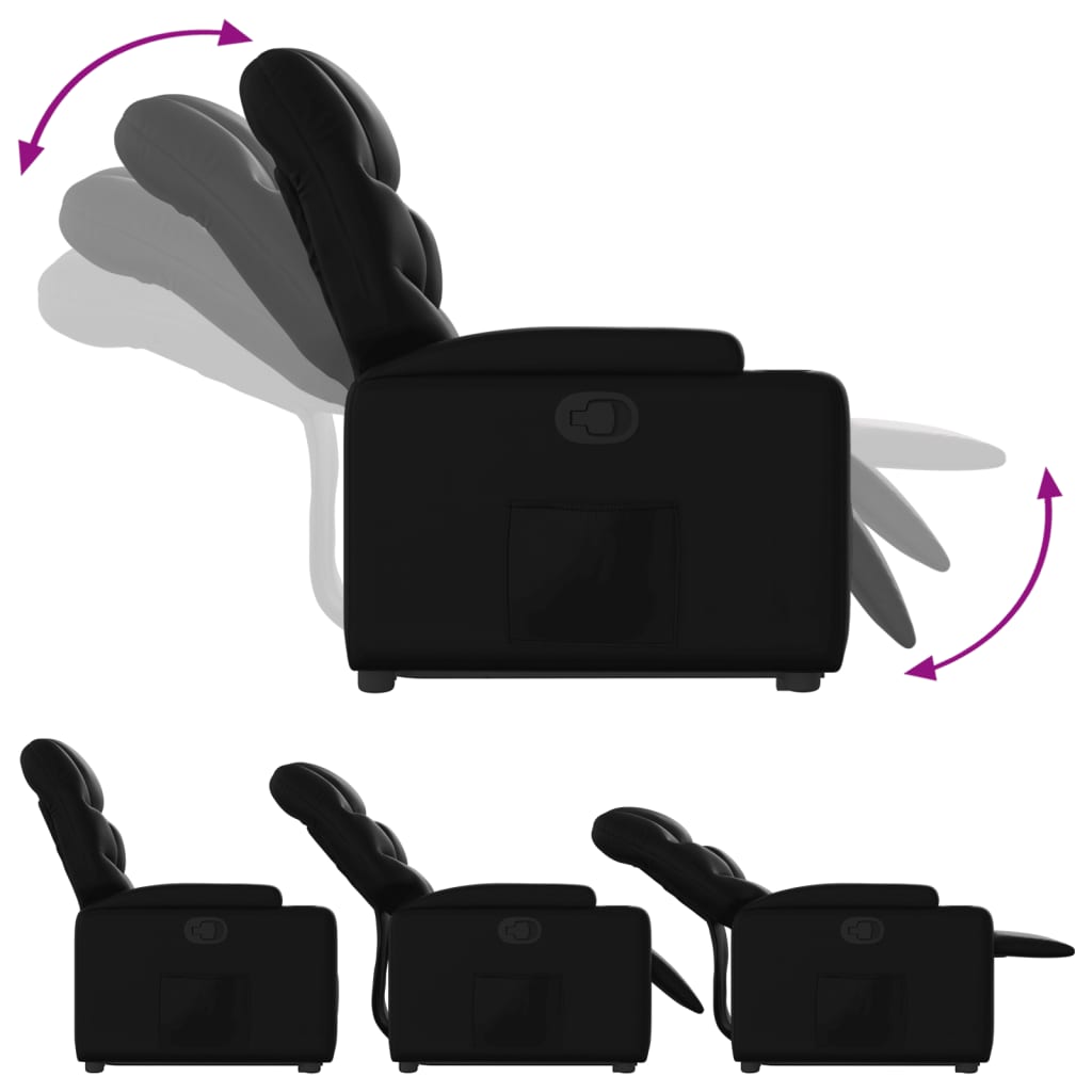 vidaXL Fauteuil inclinable Noir Similicuir