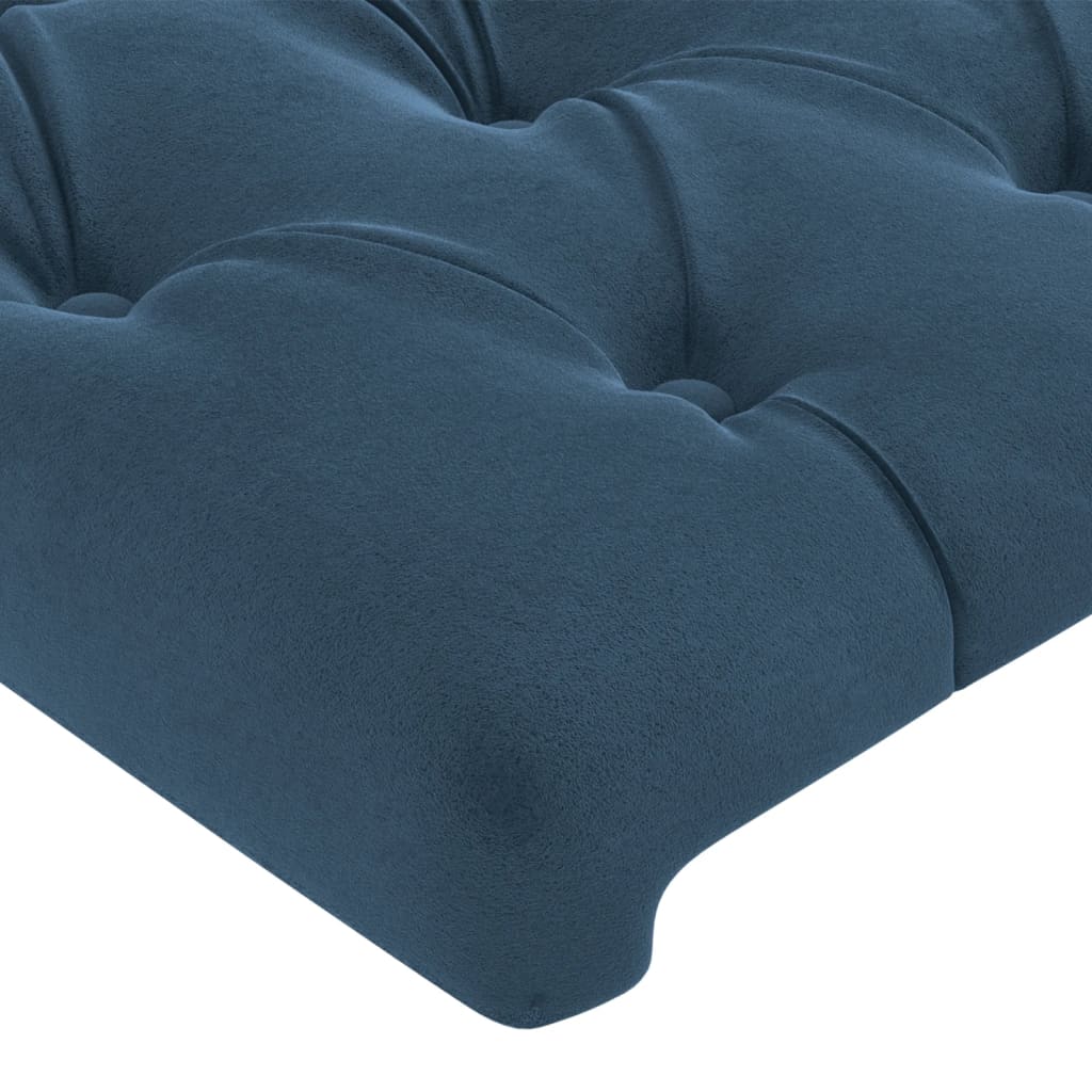 vidaXL Tête de lit avec oreilles Bleu foncé 163x23x118/128 cm Velours