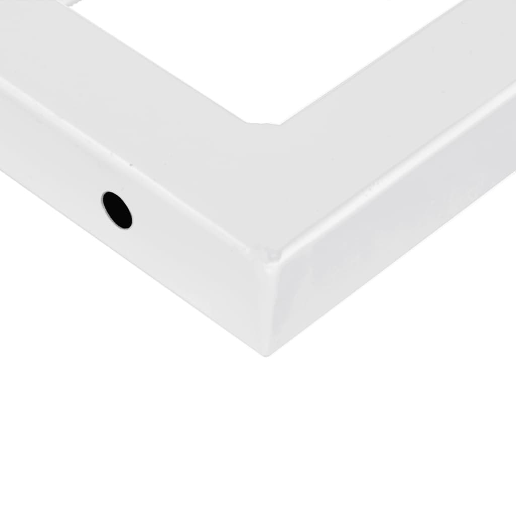 vidaXL Supports d'étagères pour lavabo 2 pcs blanc trapèze acier