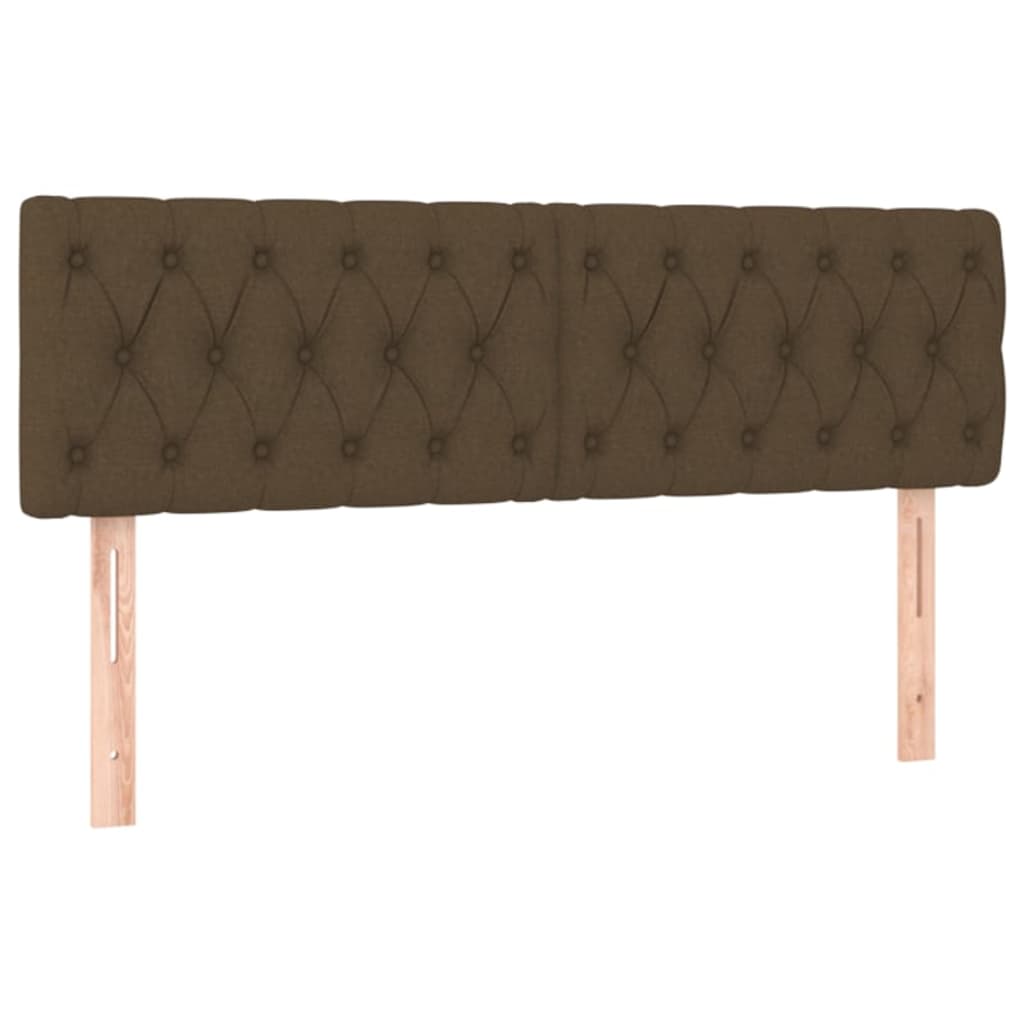 vidaXL Tête de lit à LED Marron foncé 144x7x78/88 cm Tissu