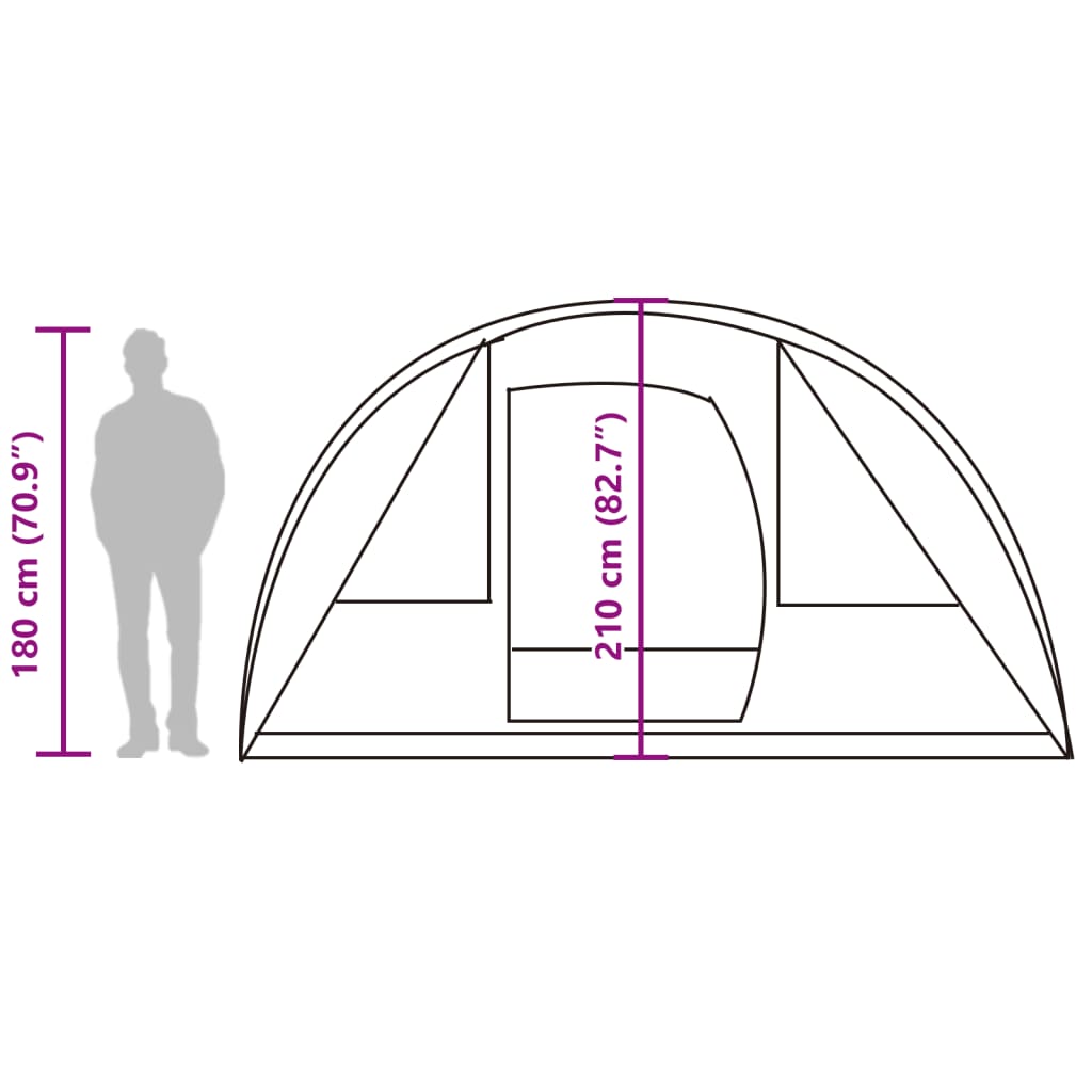 vidaXL Tente de camping tunnel 5 personnes bleu imperméable