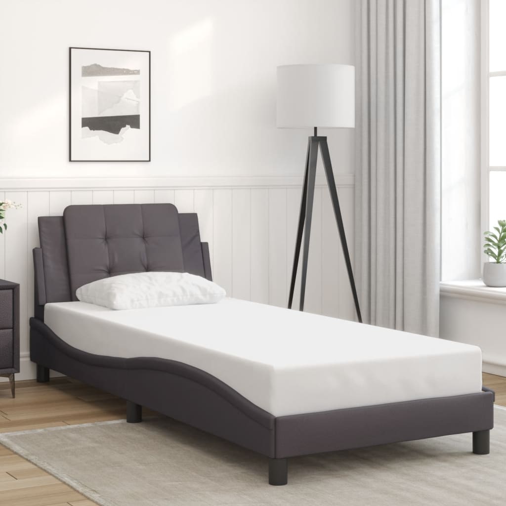 vidaXL Cadre de lit avec lumières LED gris 80x200 cm similicuir