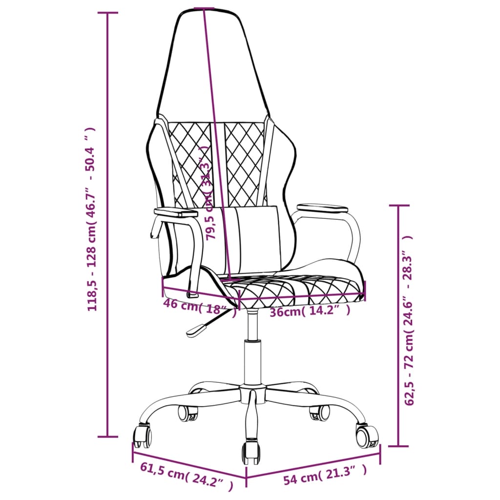 vidaXL Chaise de jeu Noir et rouge bordeaux Similicuir