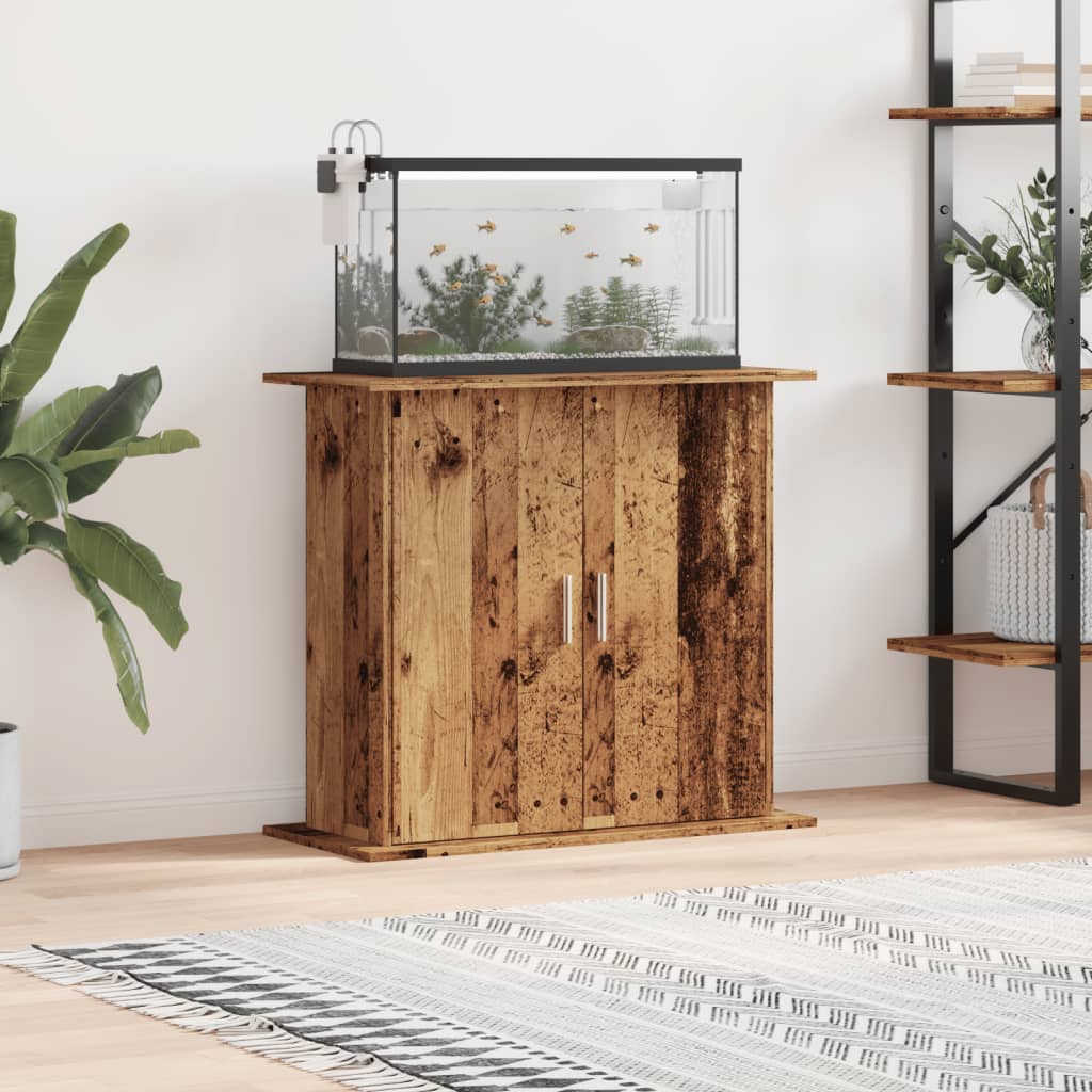 vidaXL Support pour aquarium vieux bois 81x36x73 cm bois d'ingénierie