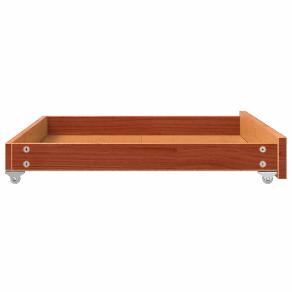 vidaXL Tiroirs de lit de jour 2 pcs cire marron bois de pin massif