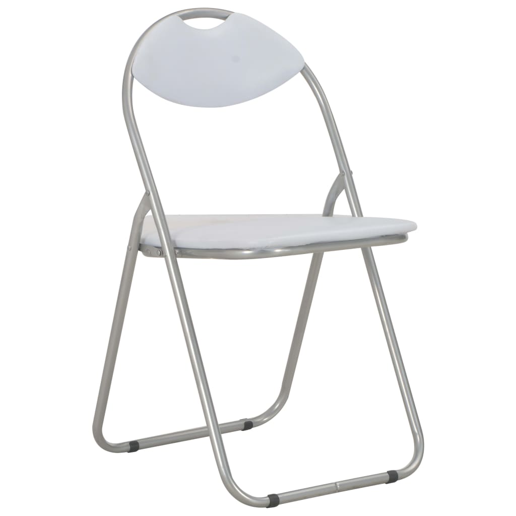 vidaXL Chaises pliantes à manger lot de 2 blanc similicuir