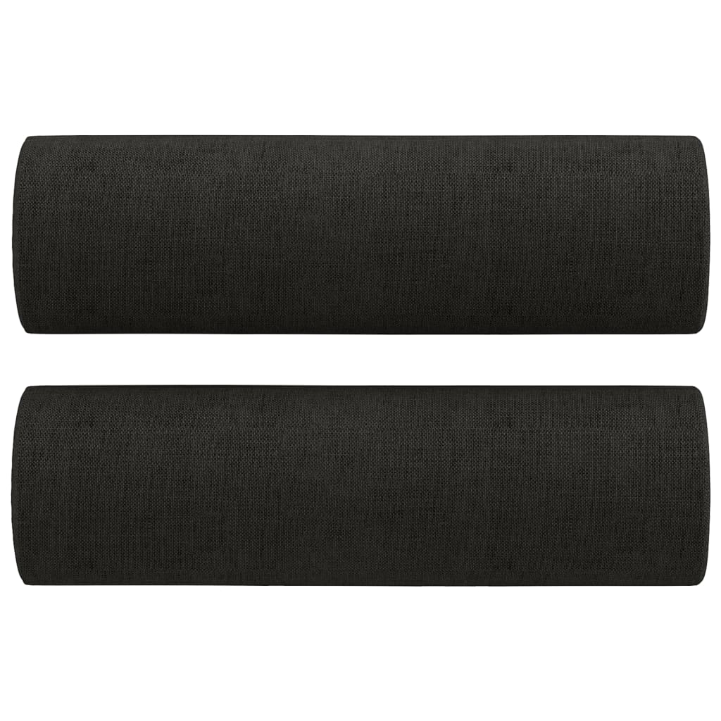 vidaXL Canapé 2 places avec oreillers décoratifs noir 120 cm tissu