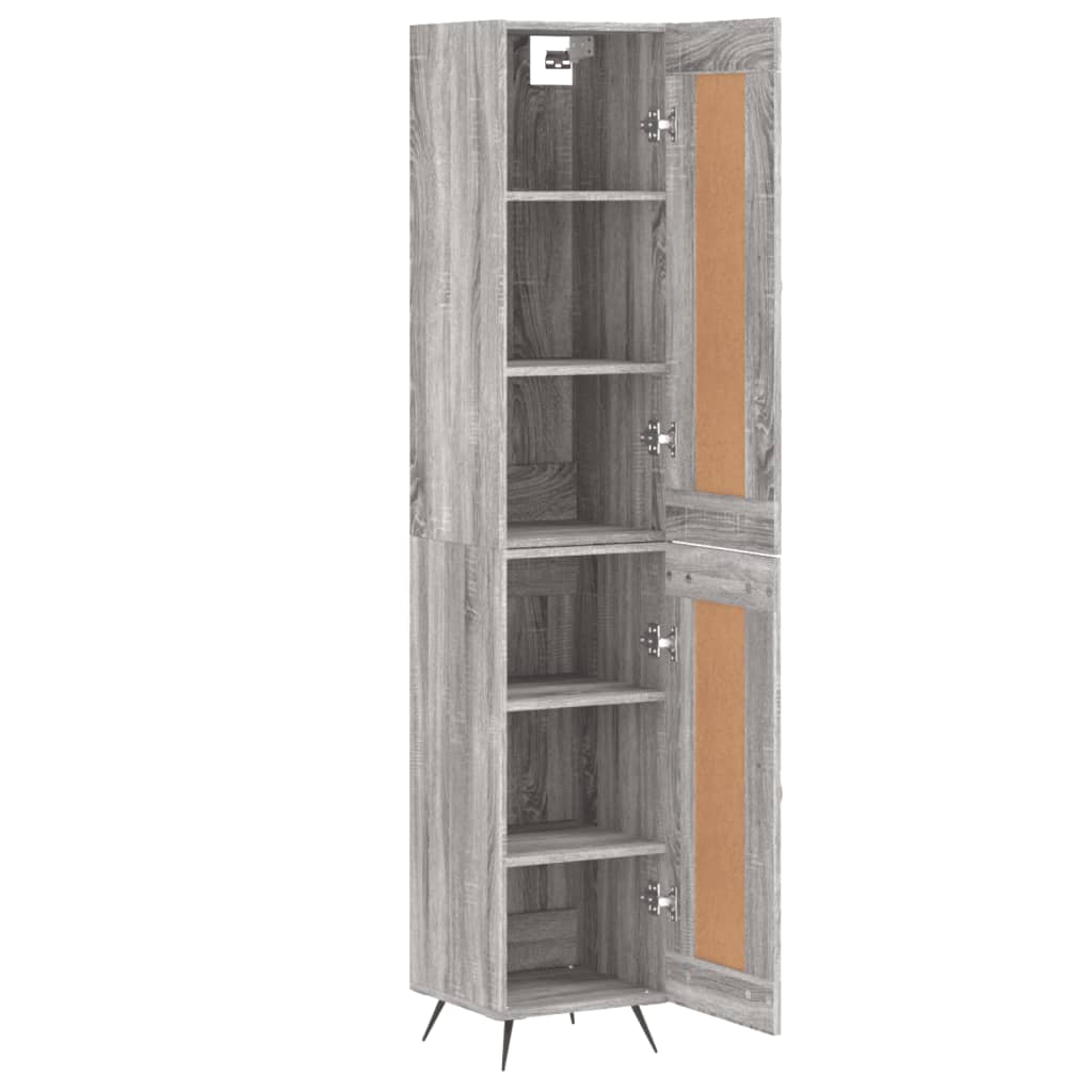 vidaXL Buffet haut Sonoma gris 34,5x34x180 cm Bois d'ingénierie