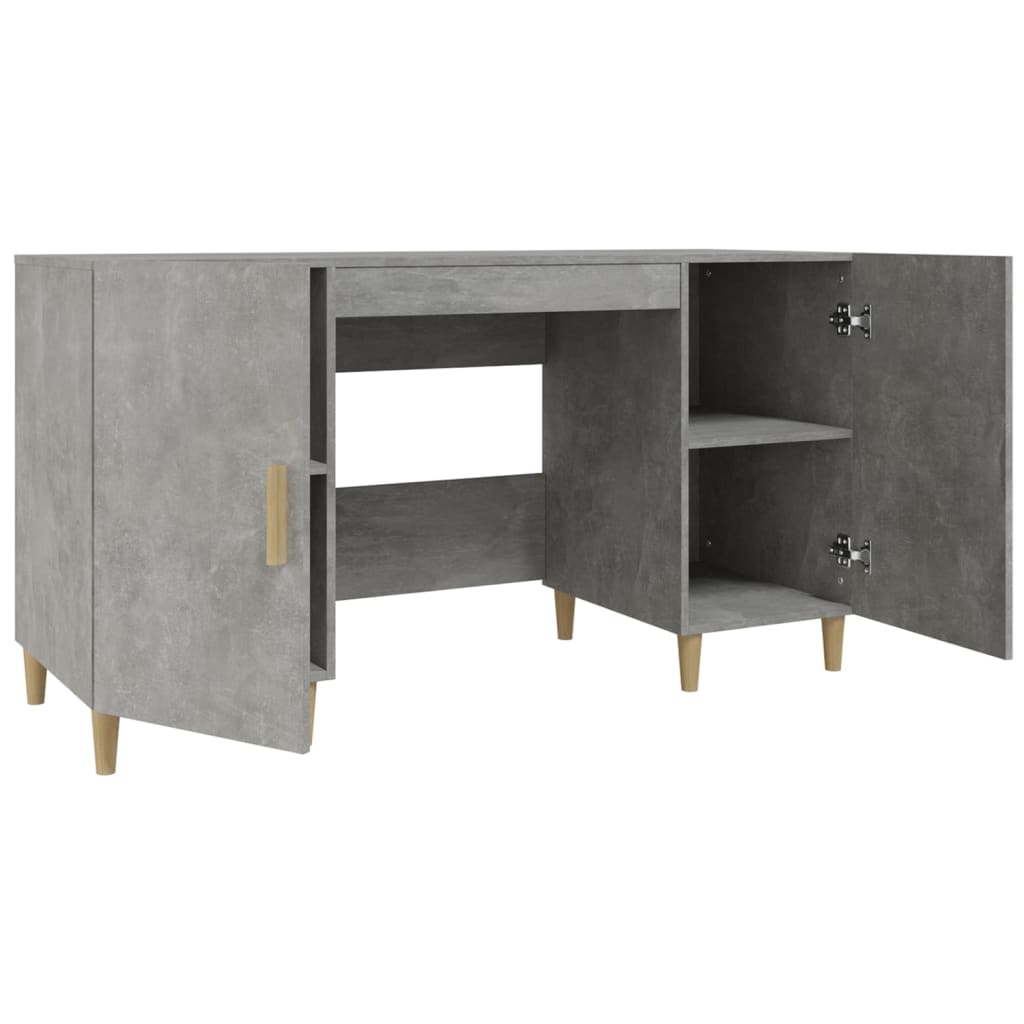 vidaXL Bureau Gris béton 140x50x75 cm Bois d'ingénierie