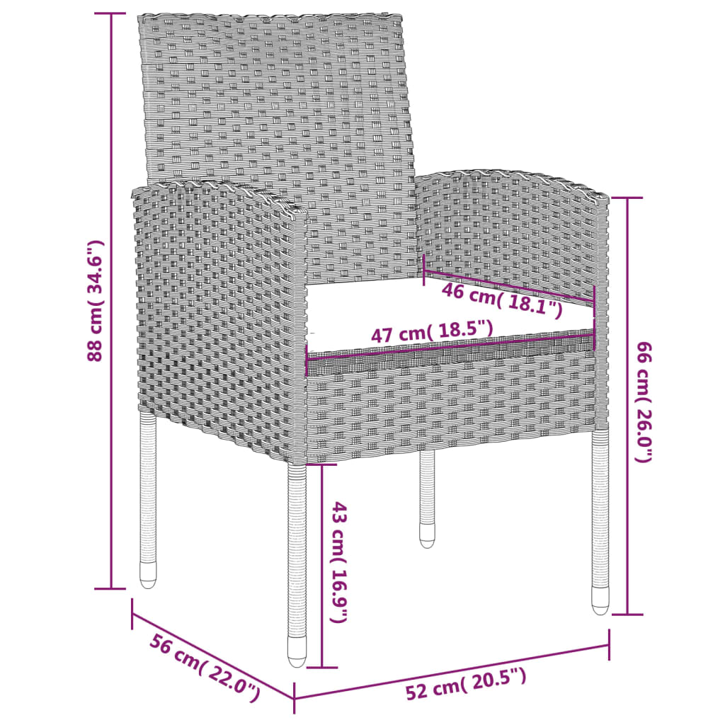 vidaXL Ensemble à manger de jardin 9 pcs Anthracite