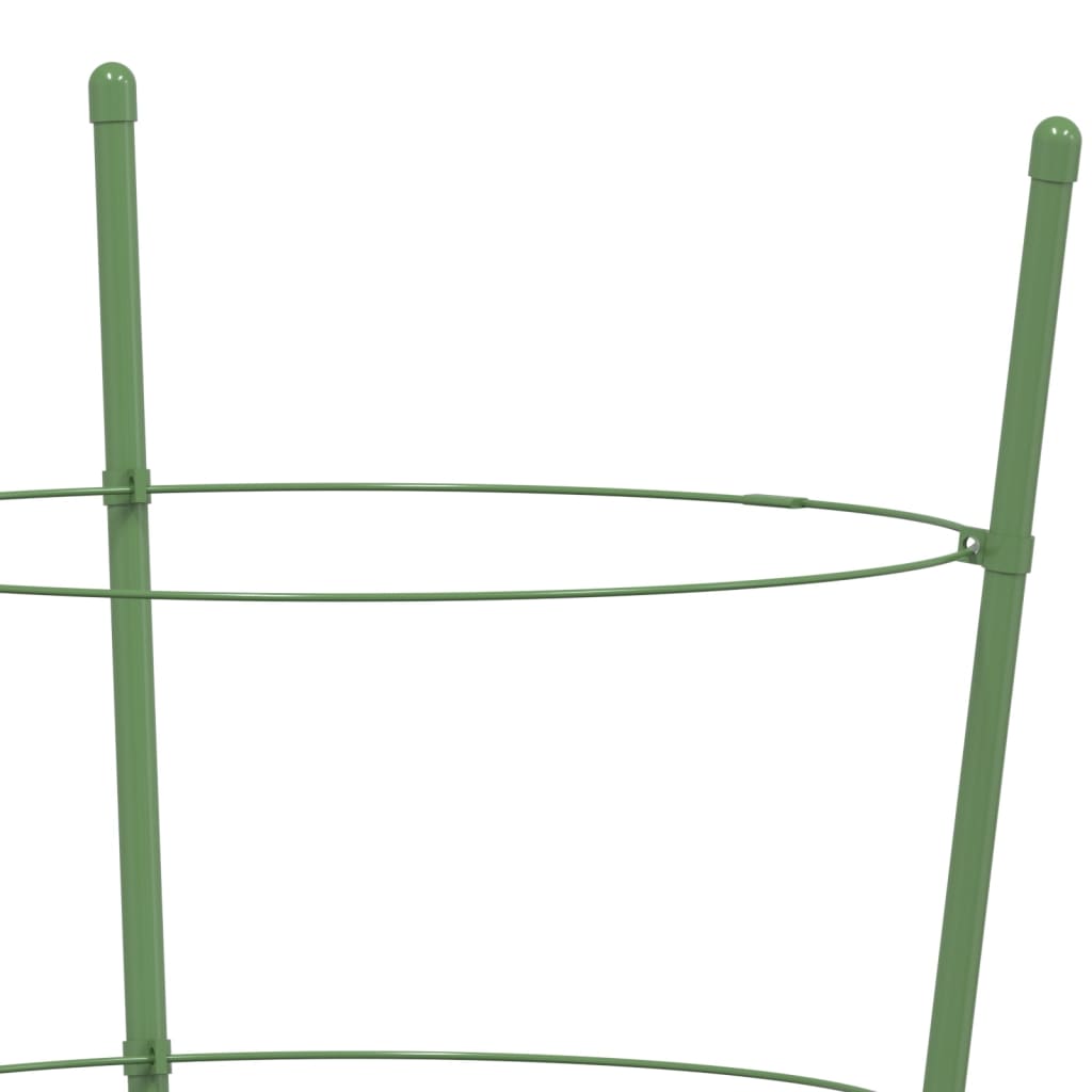 vidaXL Supports pour plantes de jardin 3 anneaux 5pcs Vert 75 cm Acier