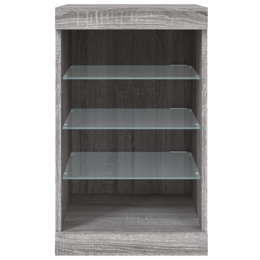 vidaXL Buffet avec lumières LED sonoma gris 41x37x67 cm