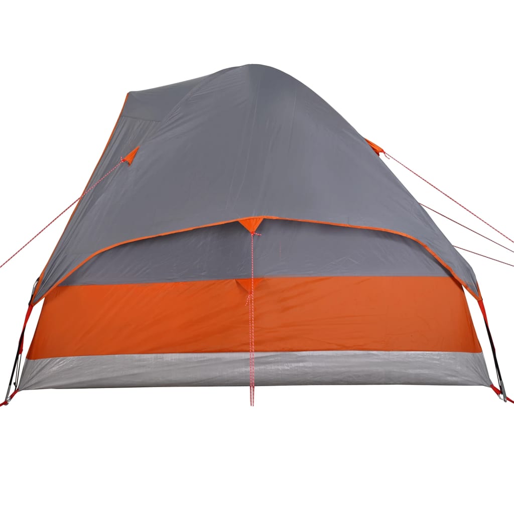 vidaXL Tente de camping à dôme 2 personnes gris et orange imperméable