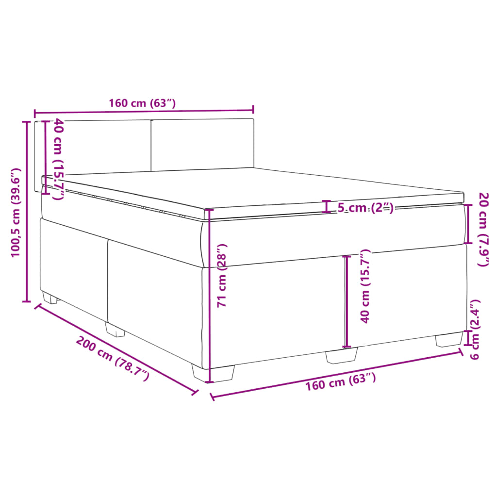 vidaXL Sommier à lattes de lit avec matelas Crème 160x200 cm Tissu