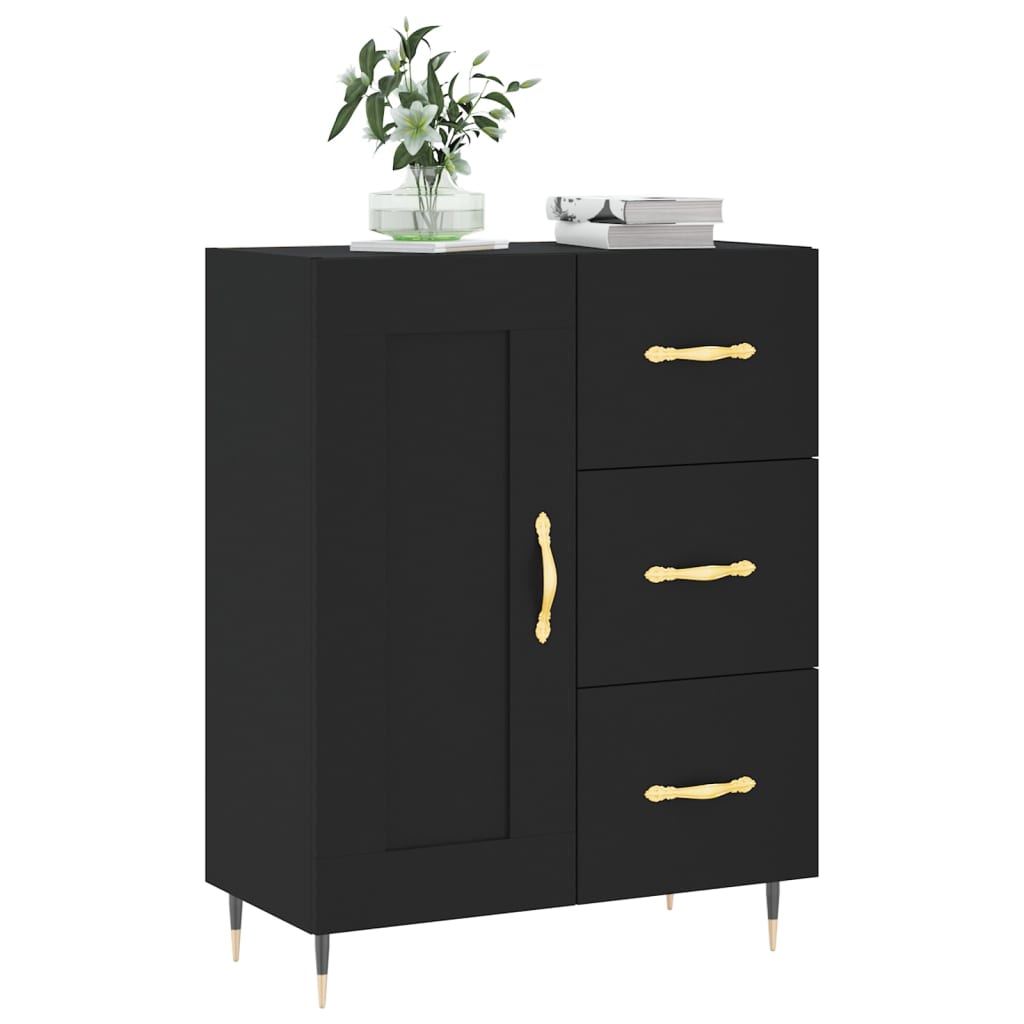 vidaXL Buffet noir 69,5x34x90 cm bois d'ingénierie