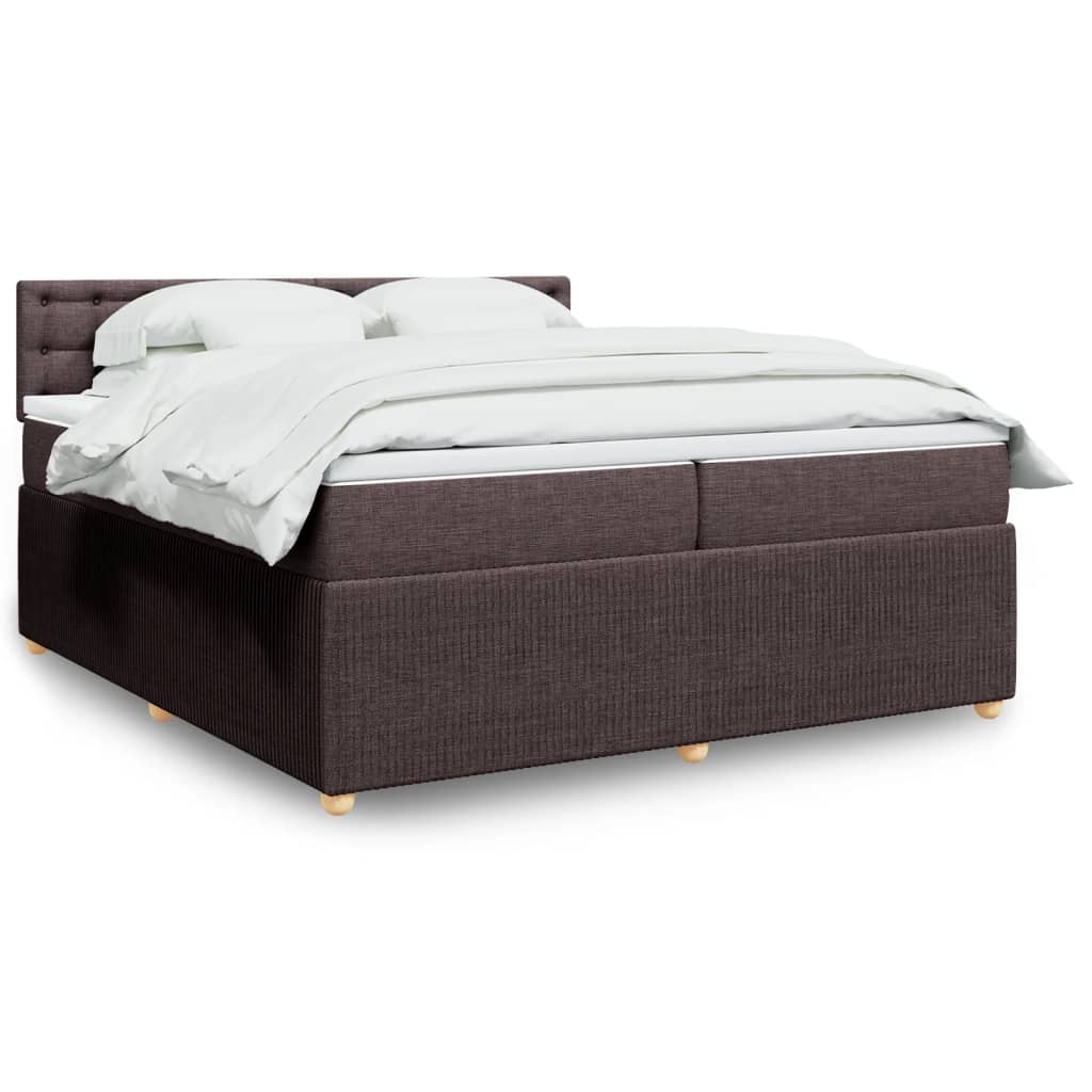 vidaXL Sommier à lattes de lit avec matelas Marron foncé 200x200 cm