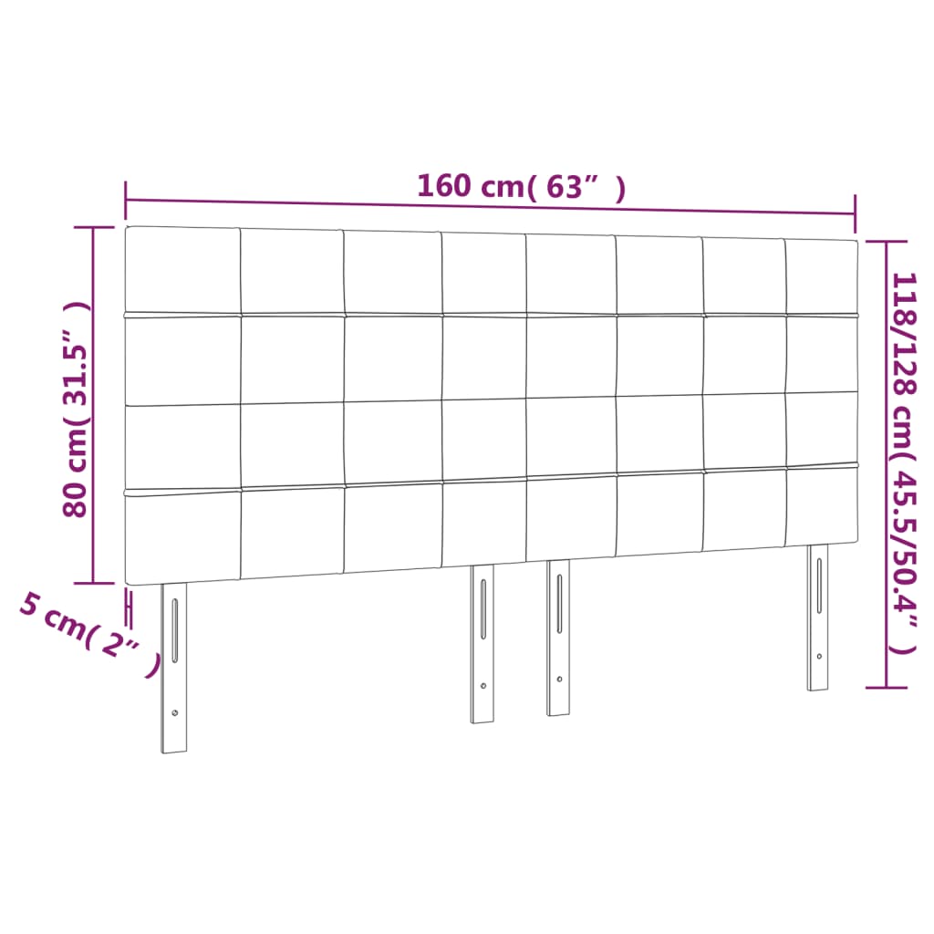 vidaXL Têtes de lit 4 pcs Noir 80x5x78/88 cm Velours