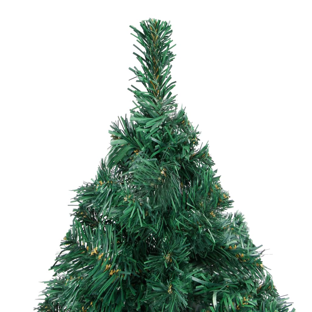 vidaXL Arbre de Noël artificiel pré-éclairé et boules vert 120 cm PVC