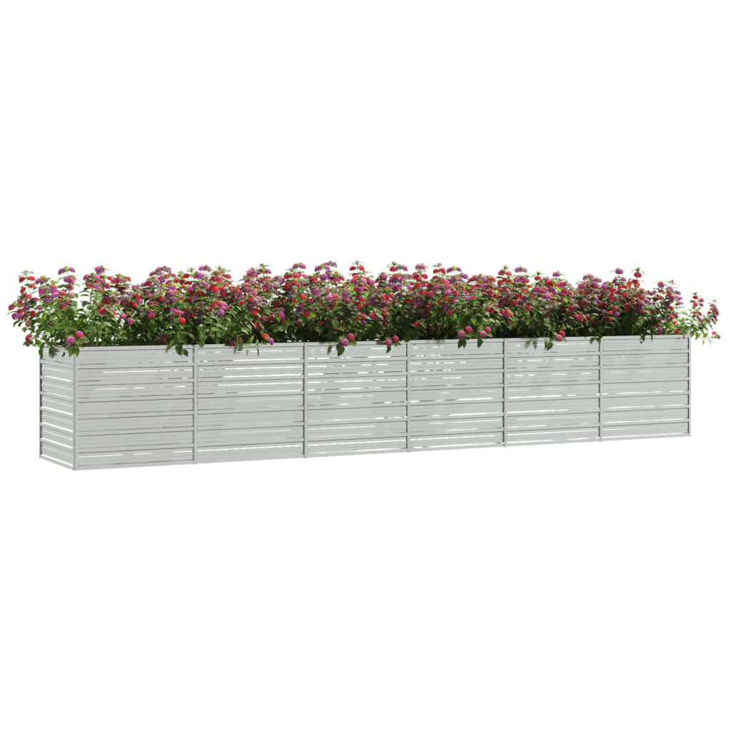 vidaXL Lit surélevé de jardin 480x80x77 cm Acier galvanisé Argenté