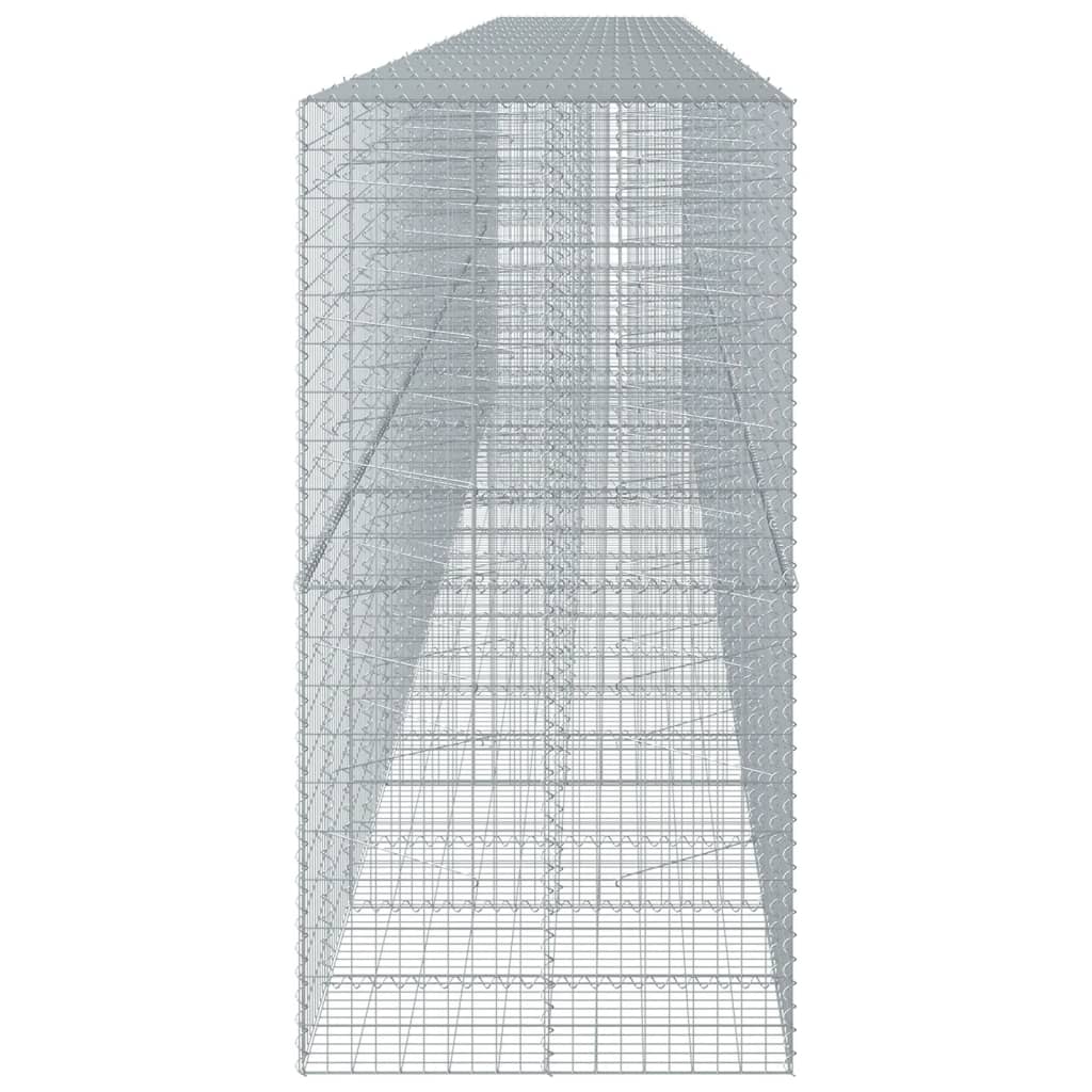 vidaXL Panier gabion avec couvercle 950x100x200 cm fer galvanisé