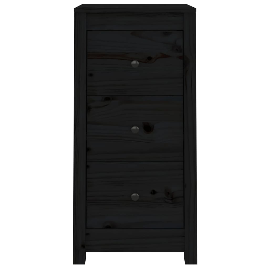 vidaXL Buffet noir 40x35x80 cm bois massif de pin