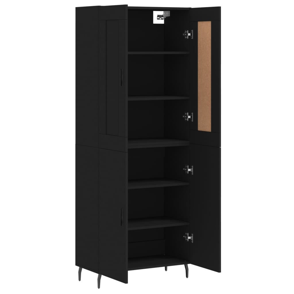 vidaXL Buffet haut Noir 69,5x34x180 cm Bois d'ingénierie