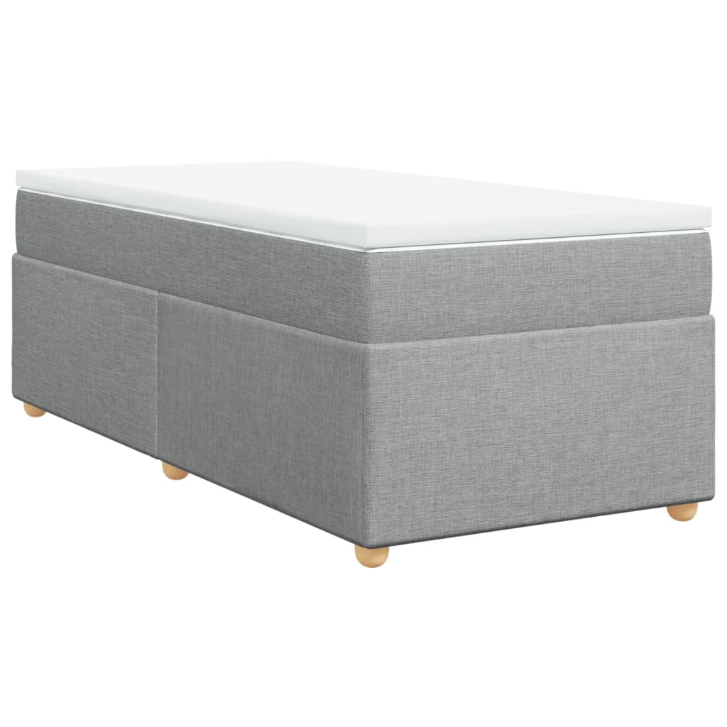 vidaXL Sommier à lattes de lit avec matelas Gris clair 100x200cm Tissu