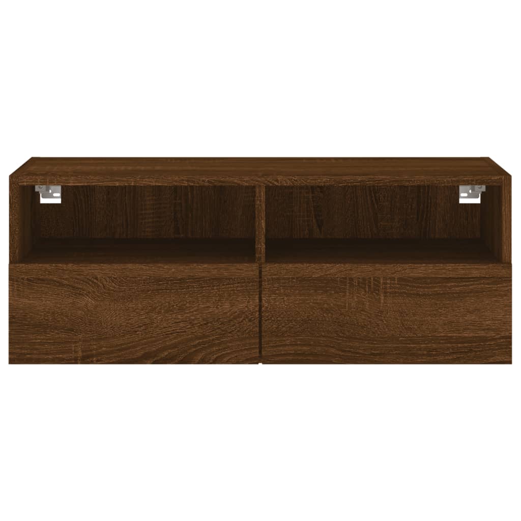 vidaXL Meuble TV mural chêne marron 80x30x30 cm bois d'ingénierie