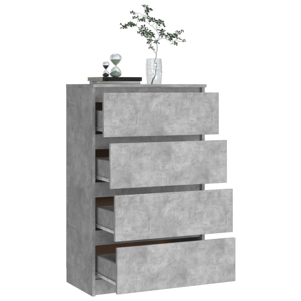 vidaXL Buffet Gris béton 60x35x98,5 cm Bois d'ingénierie