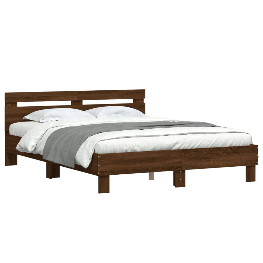 vidaXL Cadre de lit sans matelas chêne marron 140x200 cm