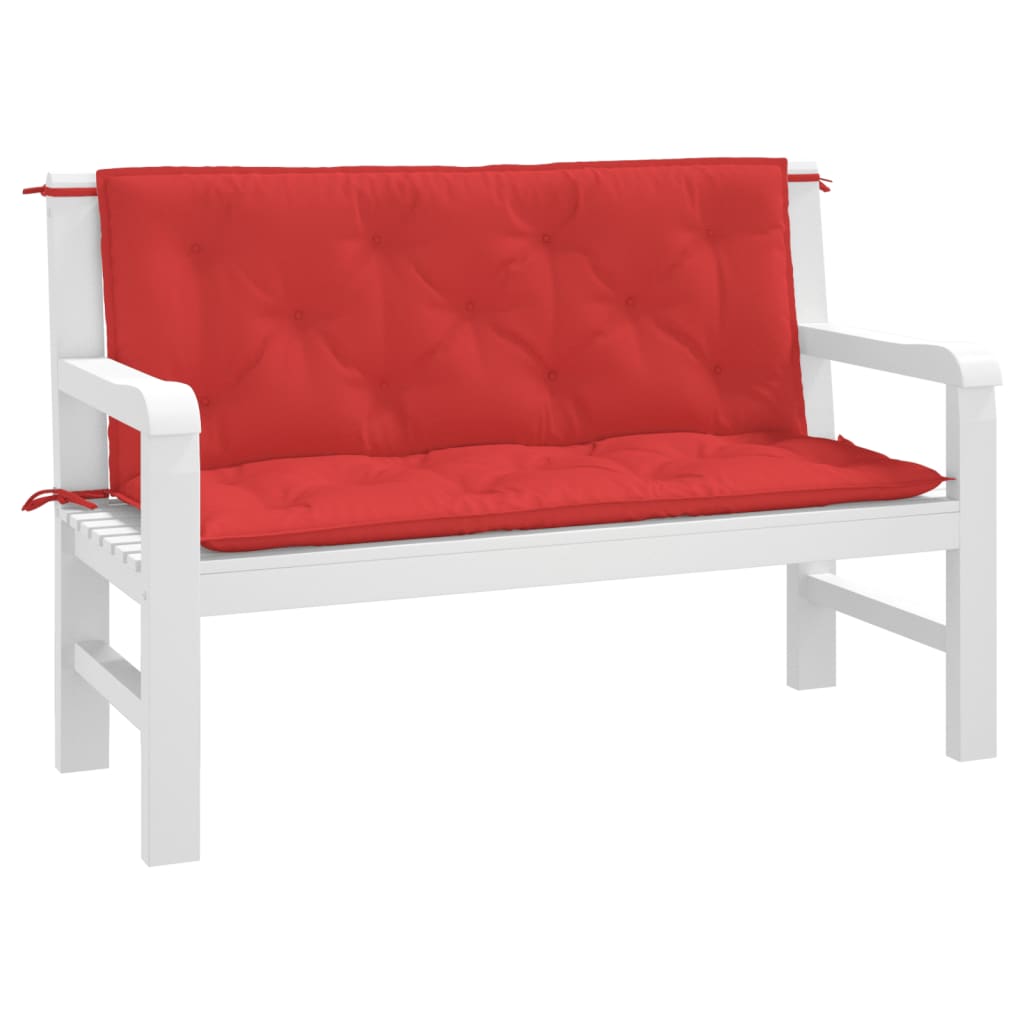 vidaXL Coussins de banc jardin lot de 2 rouge 120x50x7 cm tissu Oxford