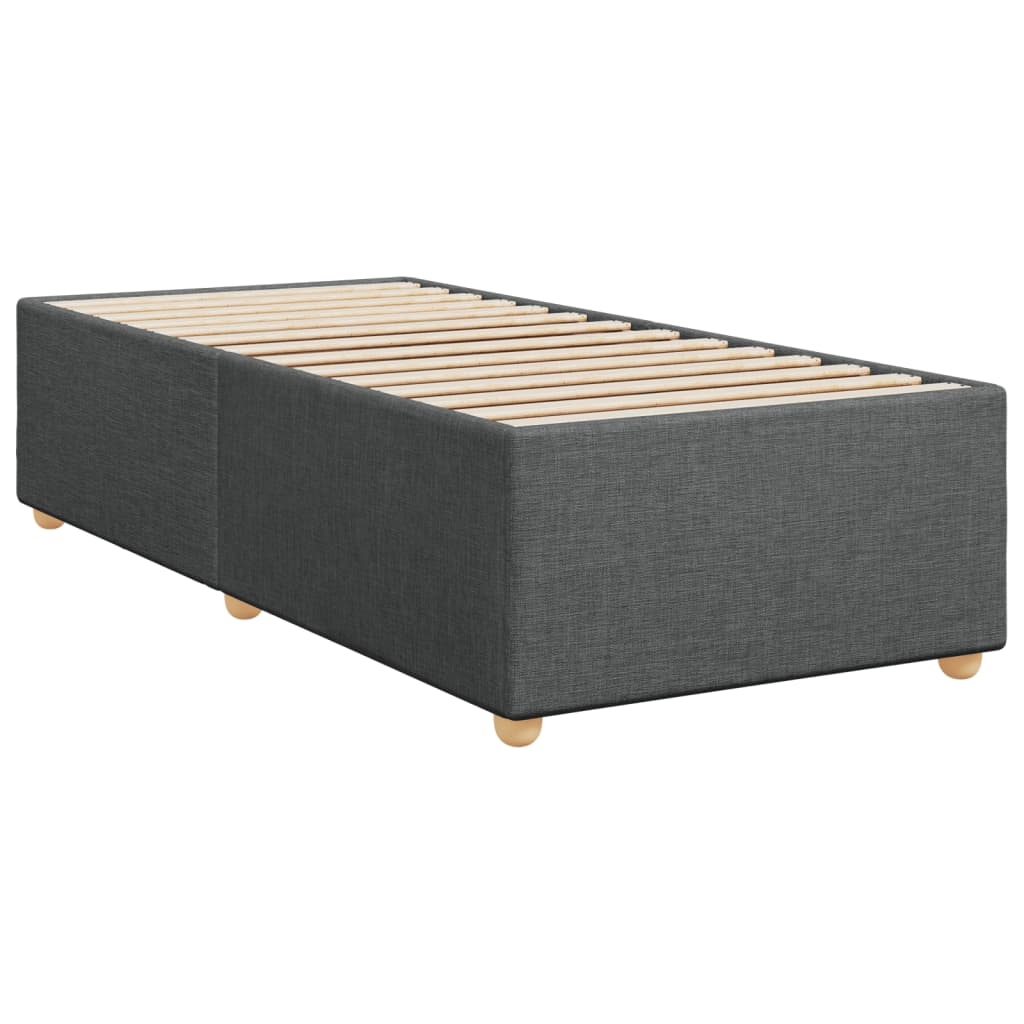 vidaXL Sommier à lattes de lit avec matelas gris foncé simple tissu