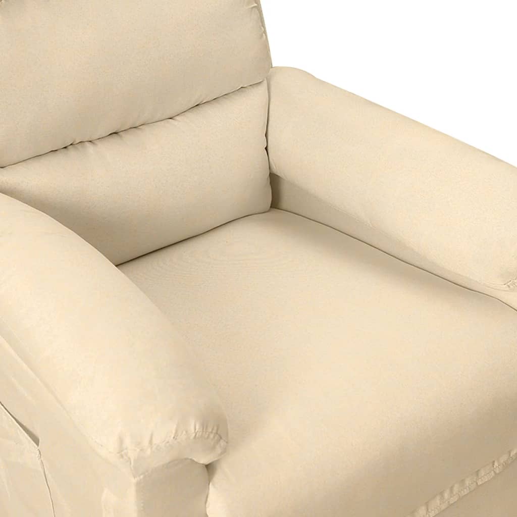 vidaXL Fauteuil inclinable électrique Crème Tissu