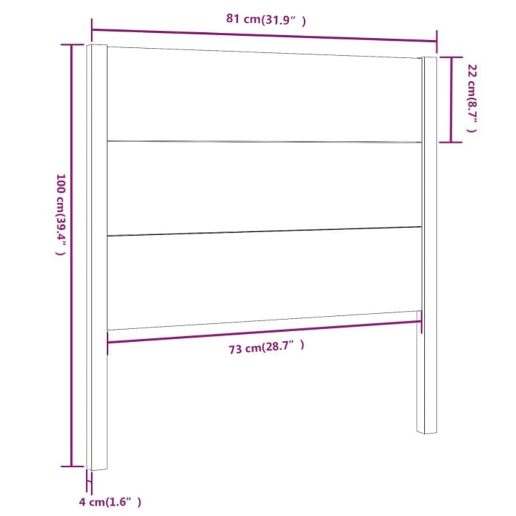 vidaXL Tête de lit Blanc 81x4x100 cm Bois massif de pin