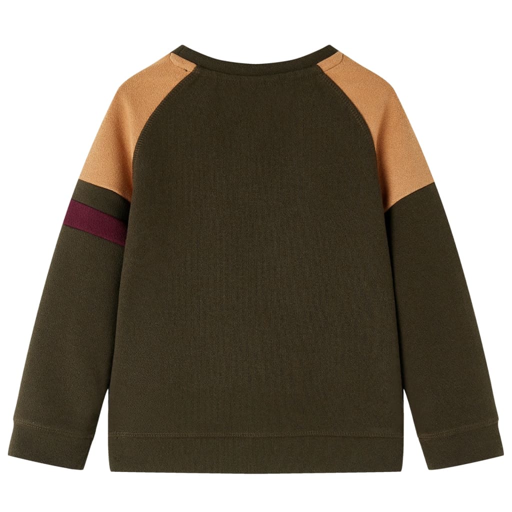 Sweatshirt pour enfants kaki foncé et camel 116