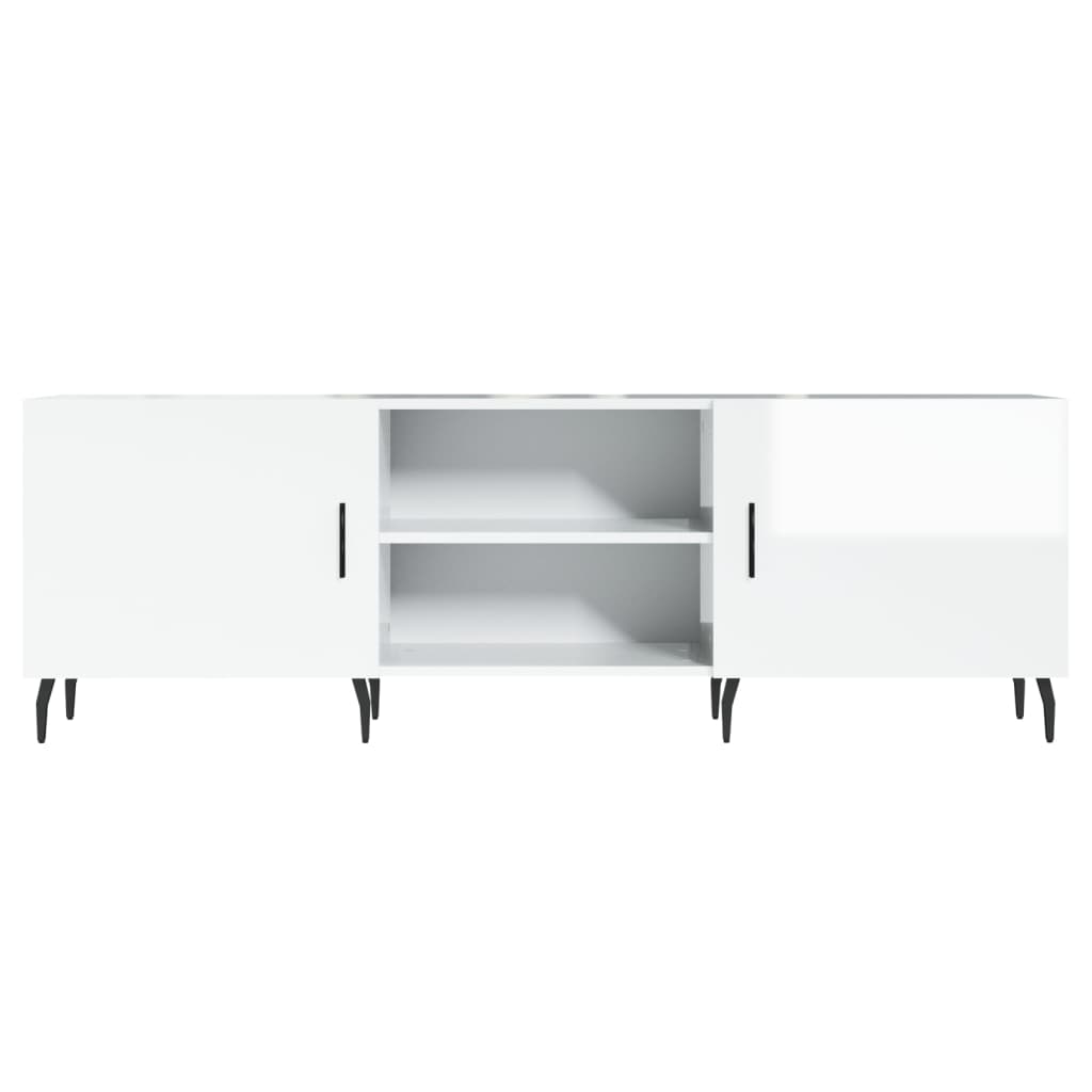 vidaXL Meuble TV blanc brillant 150x30x50 cm bois d'ingénierie