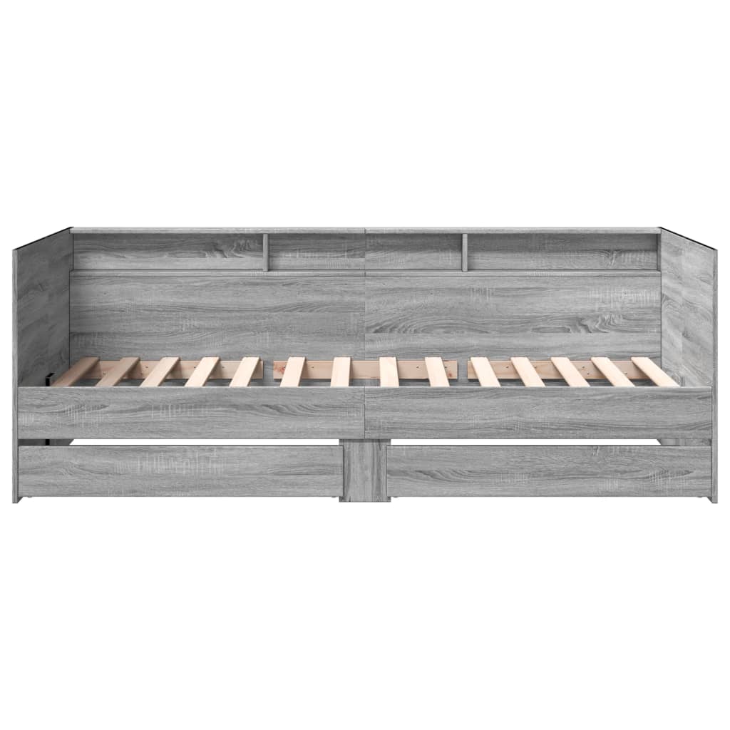 vidaXL Lit de jour avec tiroirs sans matelas sonoma gris 75x190 cm