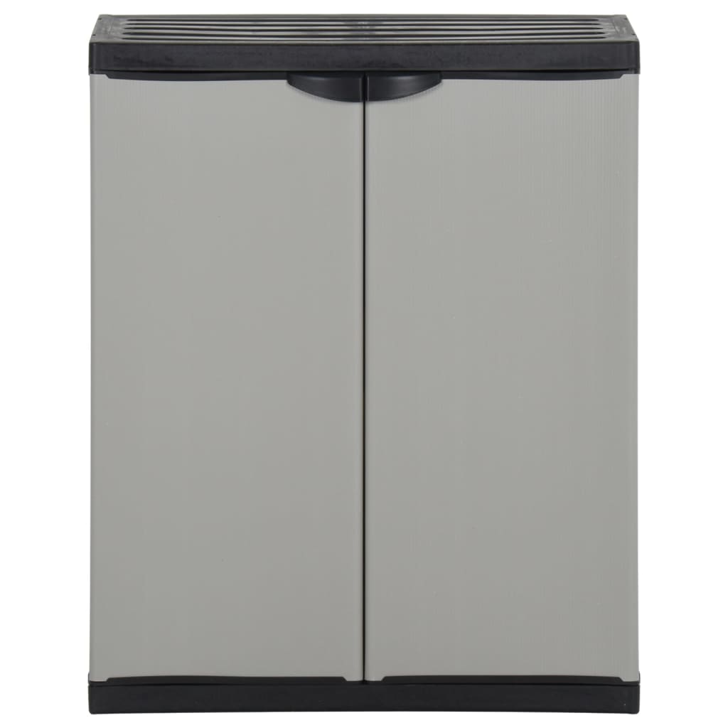 vidaXL Armoire à déchets de jardin Gris et noir 68x40x85 cm PP