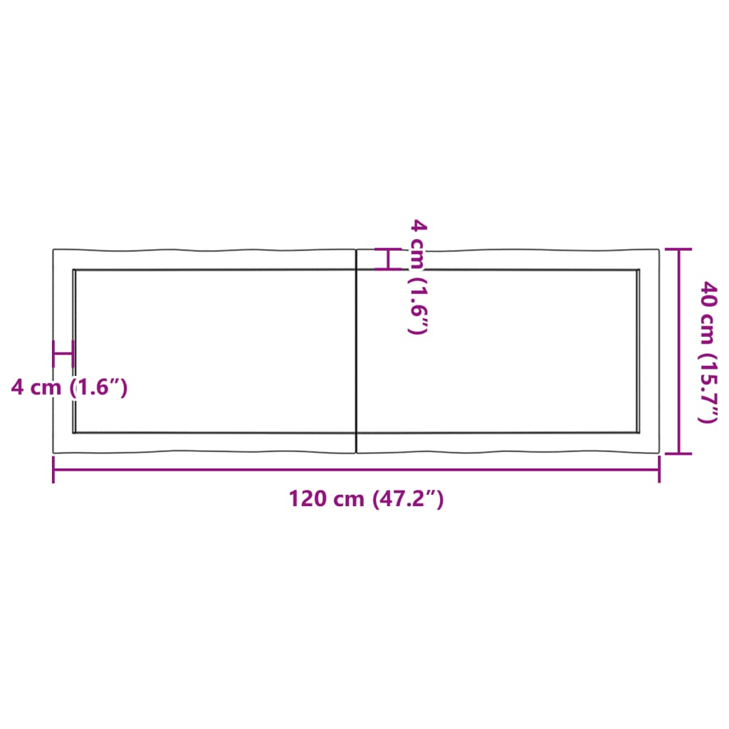 vidaXL Dessus de table bois massif traité bordure assortie