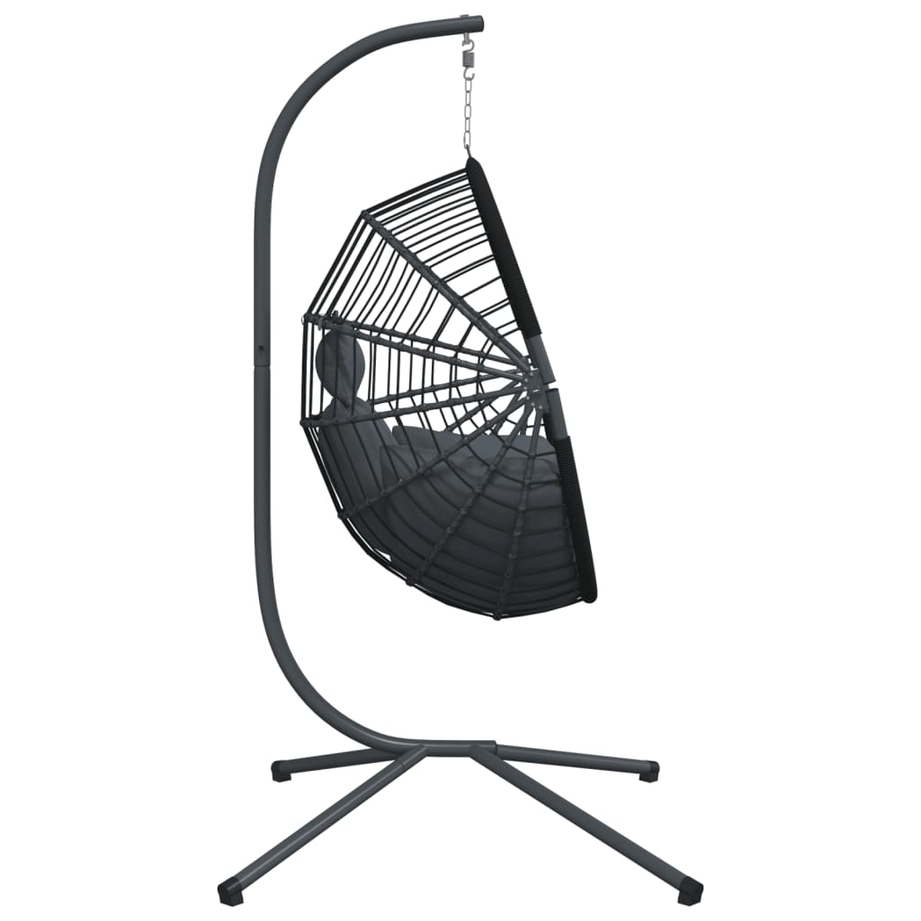 vidaXL Chaise suspendue en forme d'œuf avec support anthracite