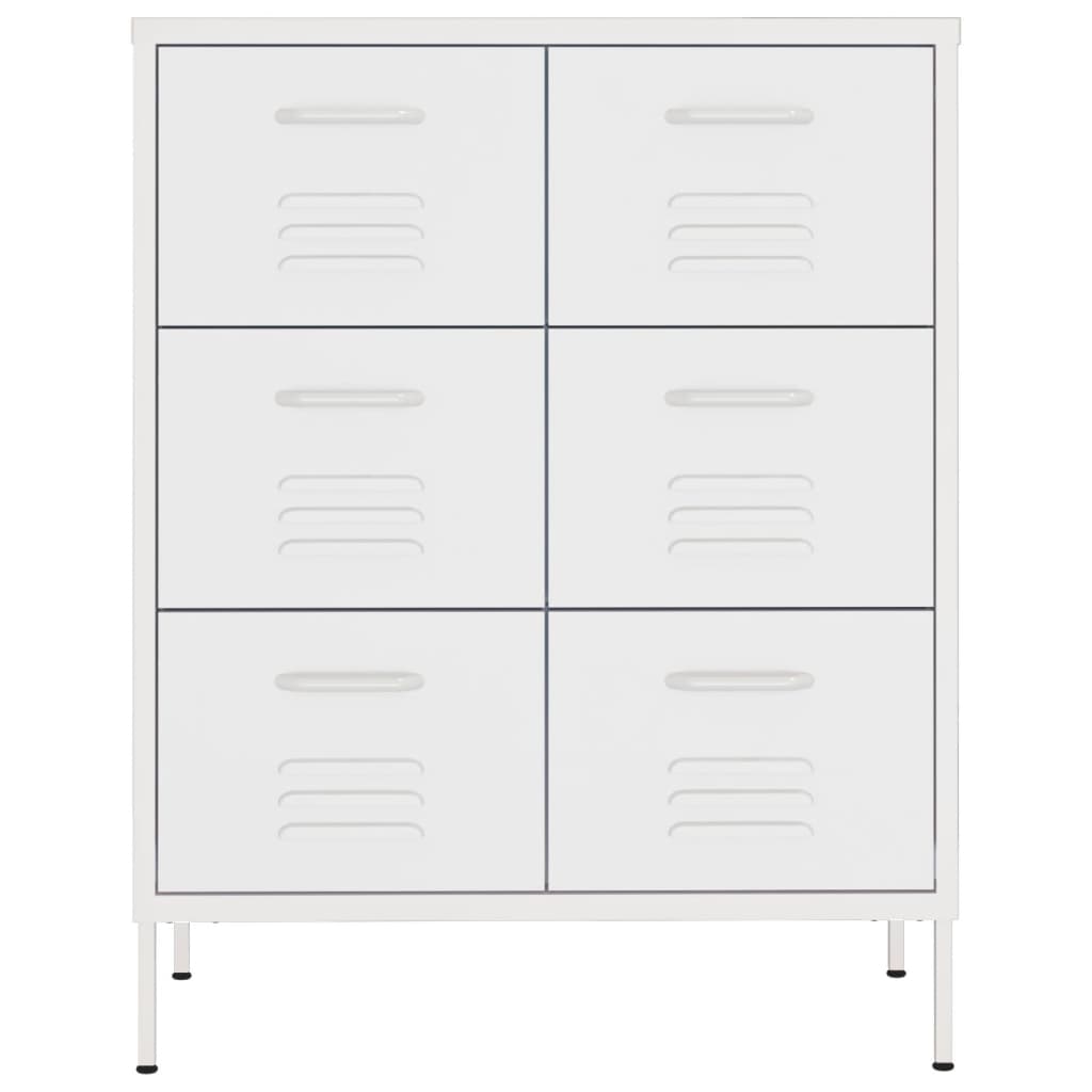 vidaXL Armoire à tiroirs Blanc 80x35x101,5 cm Acier