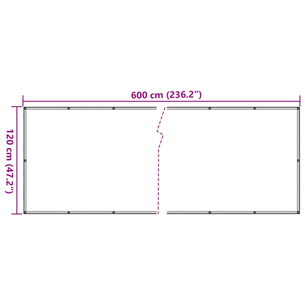 vidaXL Écran d'intimité de balcon crème 600x120 cm PVC