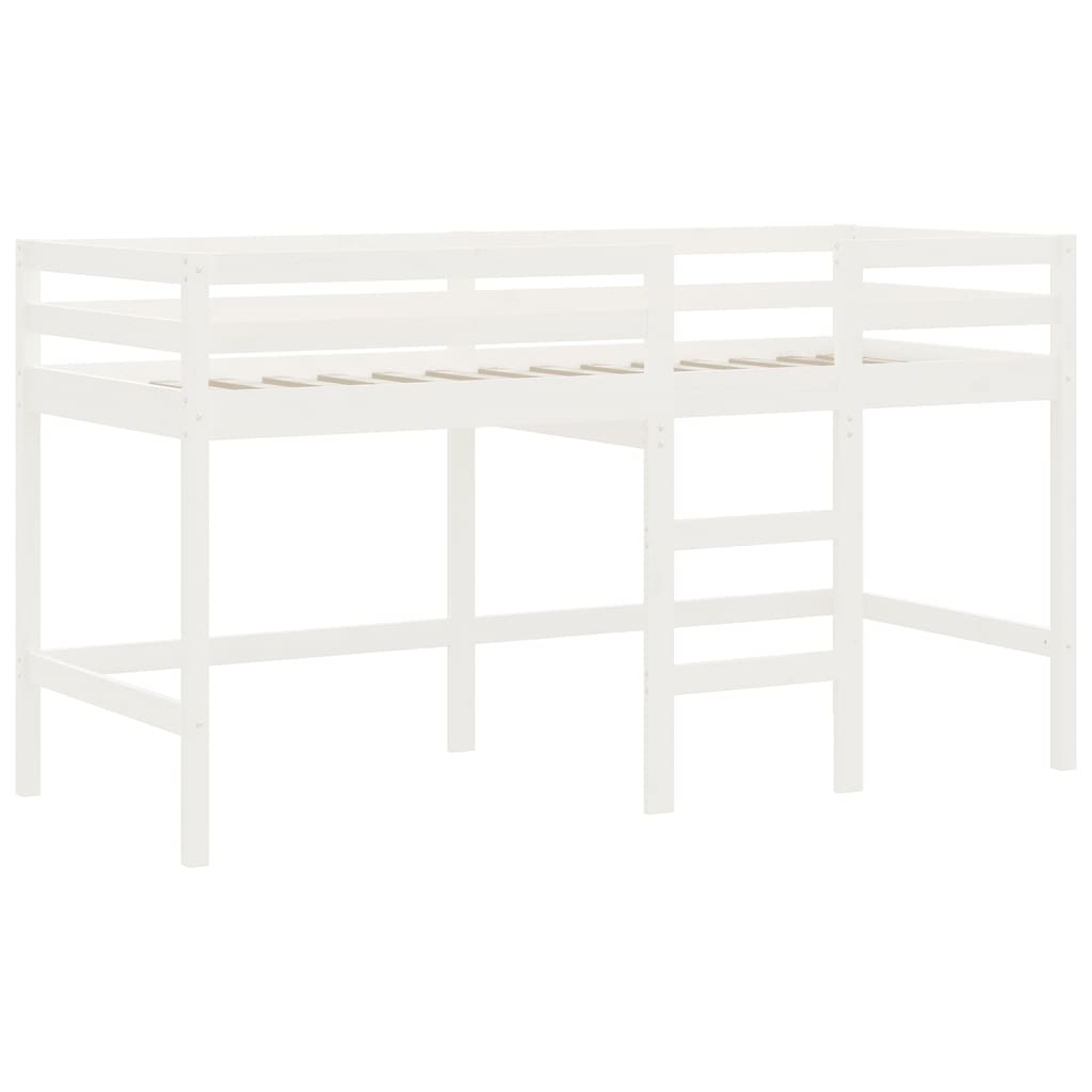 vidaXL Lit mezzanine enfants échelle blanc 90x200 cm bois pin massif