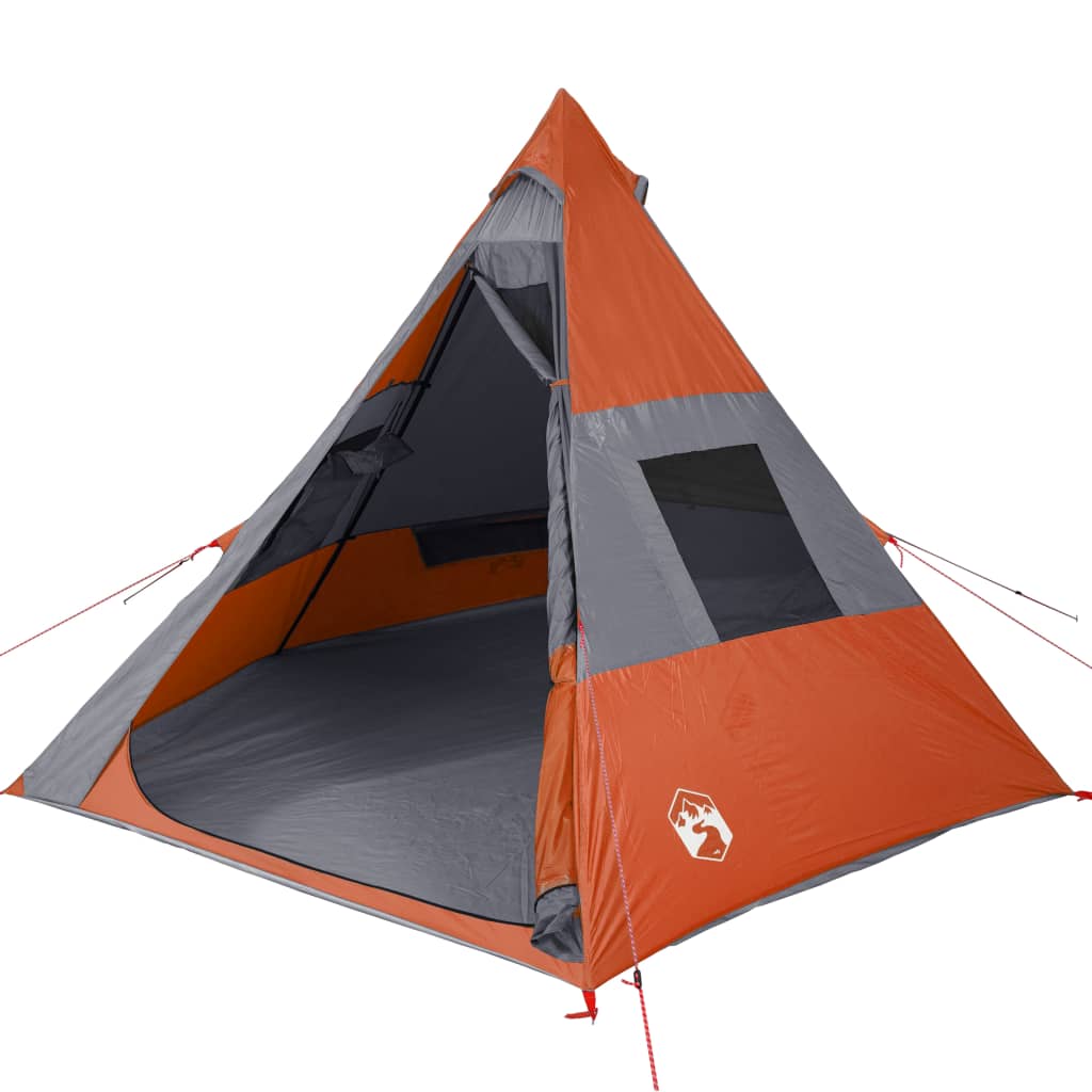 vidaXL Tente de camping tipi 7 personnes orange imperméable
