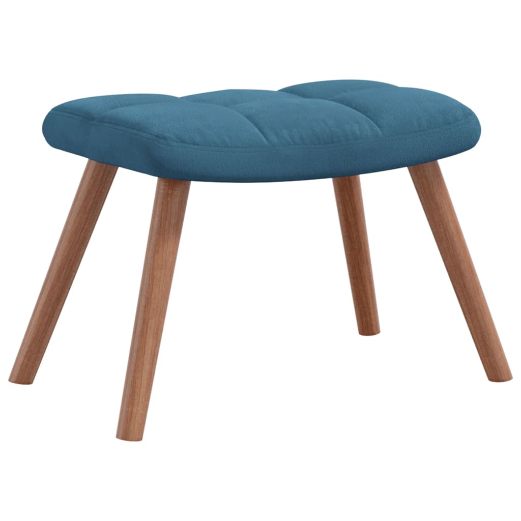 vidaXL Chaise à bascule avec repose-pied Bleu Velours