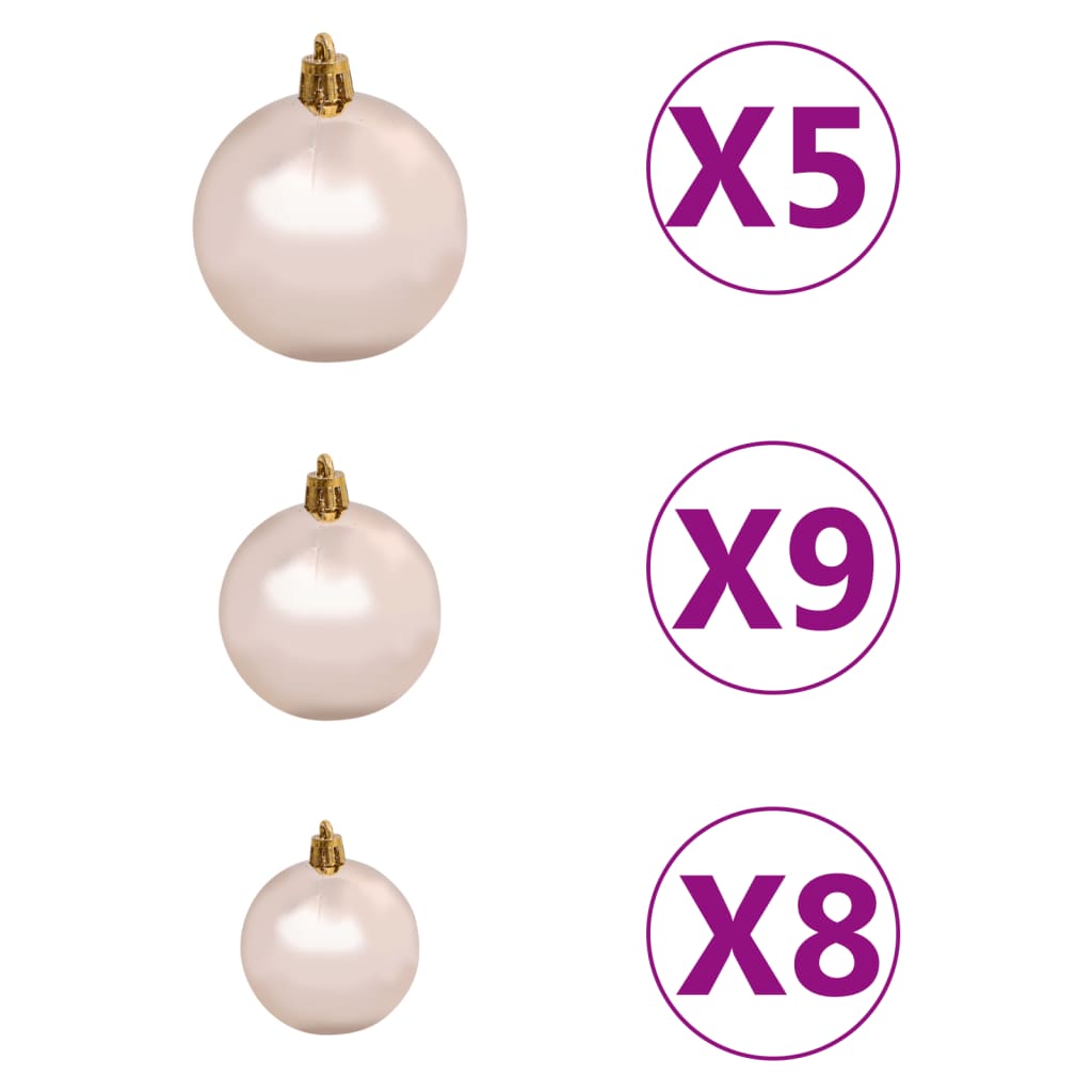 vidaXL Arbre de Noël artificiel pré-éclairé et boules bleu 120 cm PVC