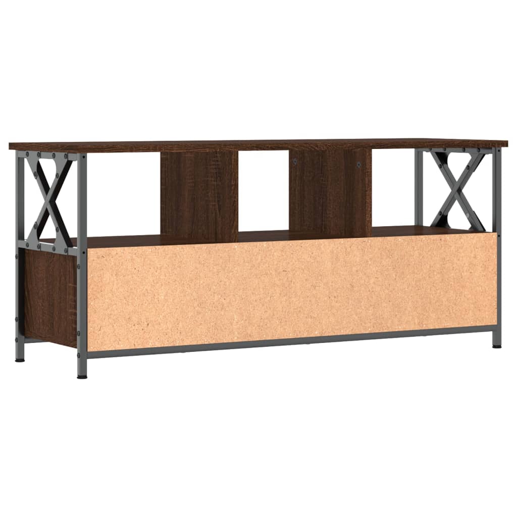 vidaXL Meuble TV chêne marron 102x33x45 cm bois d'ingénierie et fer