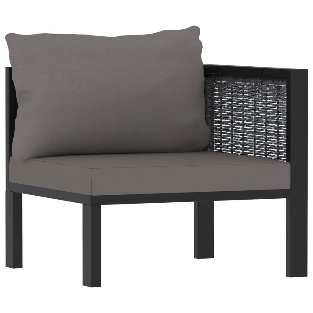 vidaXL Salon de jardin 9 pcs avec coussins Résine tressée Anthracite